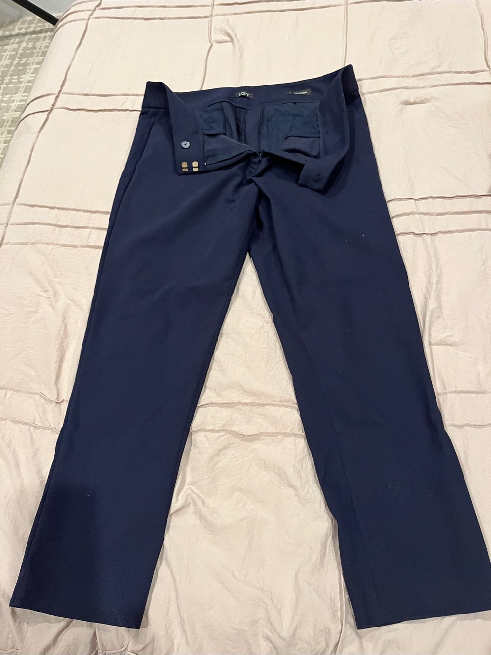 LOFT Navy Straight-Leg Dress Jeans